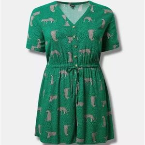 Torrid Rayon Slub Button Front Romper